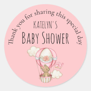 Fußabdruck Baby Mädchen Baby-Party Rosa Runder Aufkleber