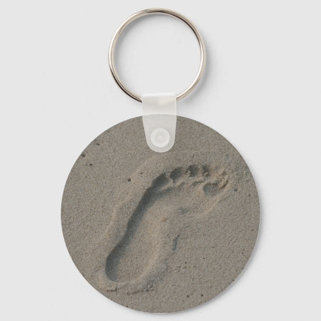 Fußabdruck im Sand Schlüsselanhänger (Vorderseite)