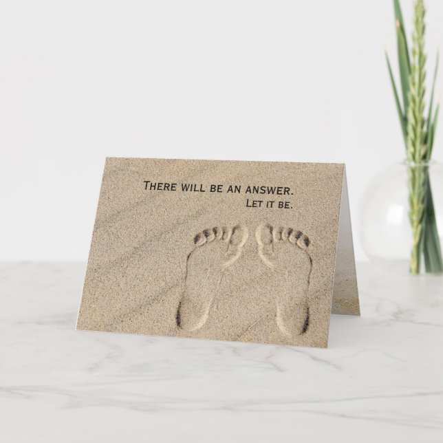 Fußabdruck in Sand Denken Sie an Sie Karte (Vorderseite)