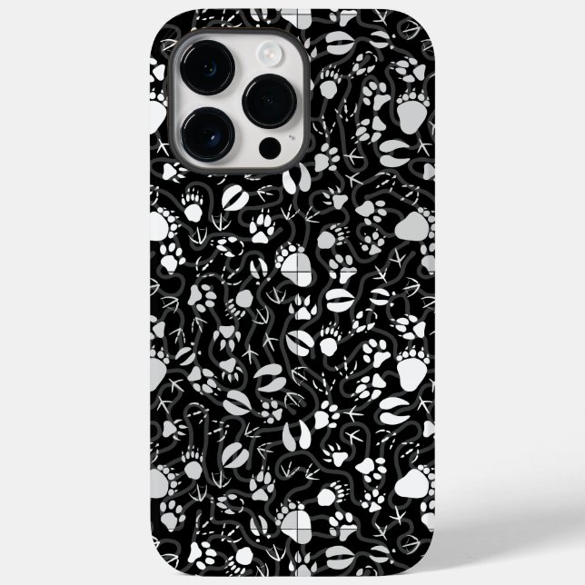 Fußabdrücke 01b. Black BG Case-Mate iPhone 14 Pro Max Hülle (Rückseite)