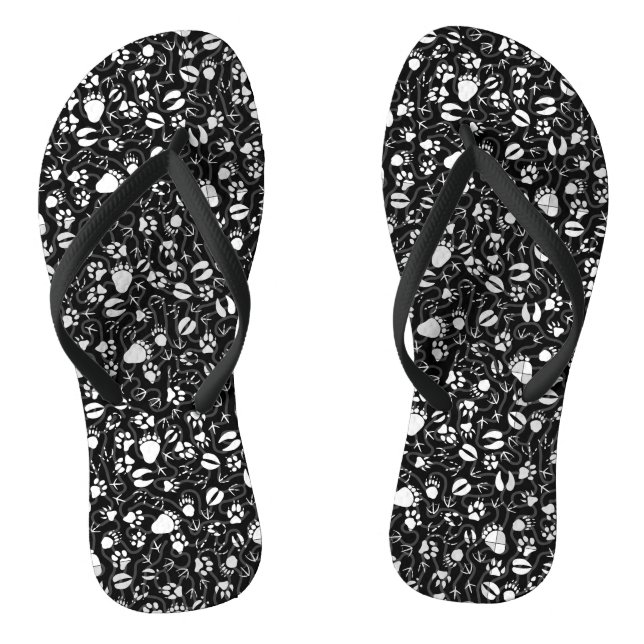 Fußabdrücke 01b. Black BG Flip Flops (Fußbett)