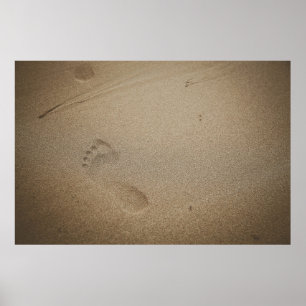 Fußabdrücke auf Sand Poster