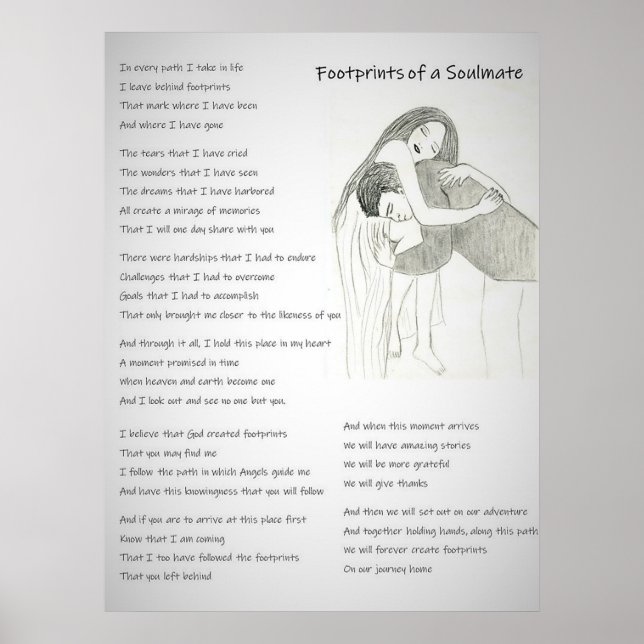 Fußabdrücke eines Seelenpaarers Poster (Vorne)