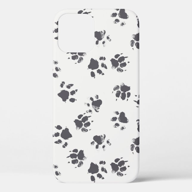 Fußabdrücke einfügen: Hund Monochrom Nahtlos. Case-Mate iPhone Hülle (Rückseite)