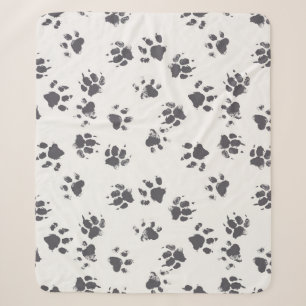 Fußabdrücke einfügen: Hund Monochrom Nahtlos. Sherpadecke