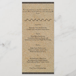 Fußabdrücke im Menü "SandWedding" Menükarte