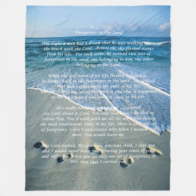 Fußabdrücke im Sand Fleecedecke (Vorderseite)