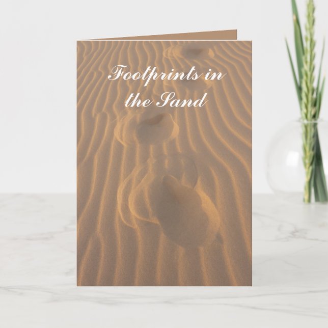 Fußabdrücke im Sand Inspirational Gedicht Karte (Vorderseite)