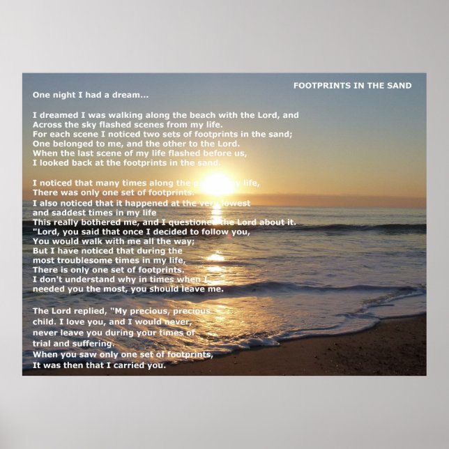 Fußabdrücke im Sand Poster (Vorne)