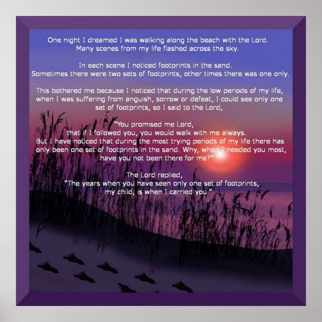 Fußabdrücke im Sand Poster (Vorne)