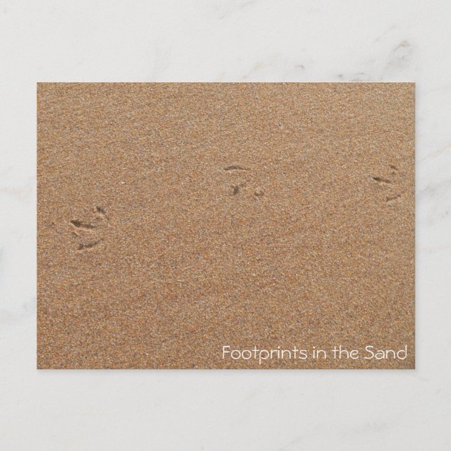 Fußabdrücke im Sand Postkarte (Vorderseite)