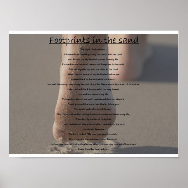 Fußabdrücke im Sandposter Poster (Vorne)