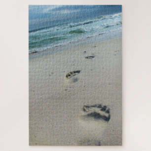 Fußabdrücke im Sandstrand - 20x30 - 1014 pc