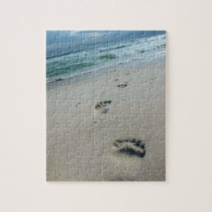 Fußabdrücke im Sandstrand - 8x10 - 110 pc