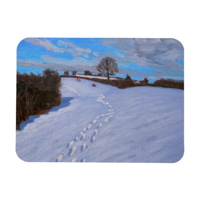 Fußabdrücke im Schnee 2009 Magnet (Horizontal)