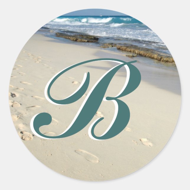 Fußabdrücke in den Sand-Erstaufklebern Runder Aufkleber (Vorderseite)