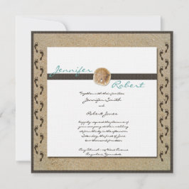 Fußabdrücke in der Sand Hochzeit Einladung