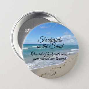 Fußabdrücke in Sand Inspirational Christlich Button