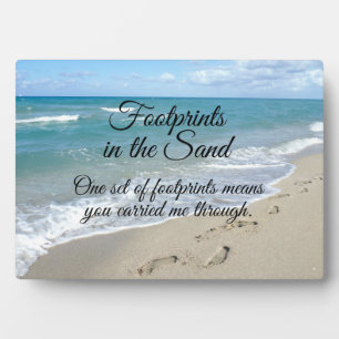Fußabdrücke in Sand Inspirational Christlich Fotoplatte