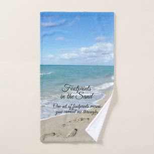 Fußabdrücke in Sand Inspirational Christlich Handtuch