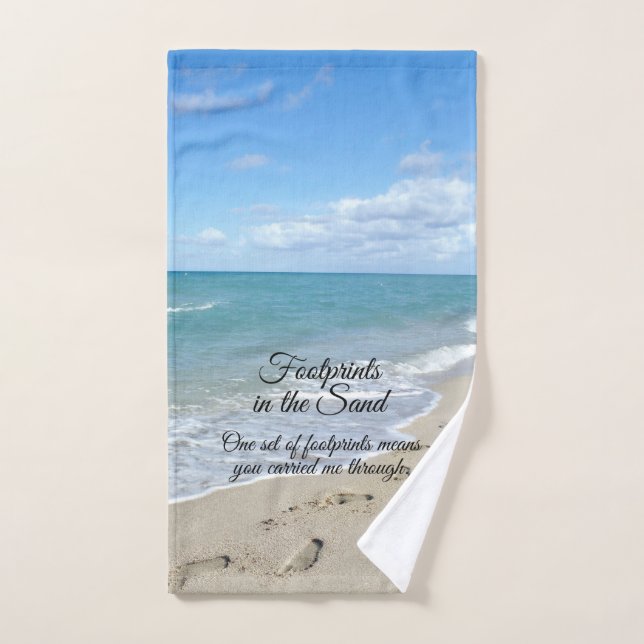 Fußabdrücke in Sand Inspirational Christlich Handtuch (Handtuch)