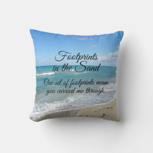 Fußabdrücke in Sand Inspirational Christlich Kissen