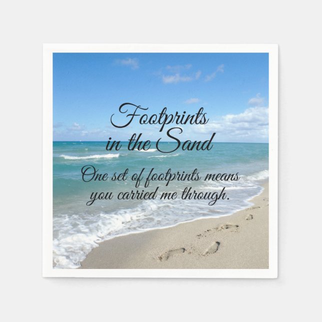 Fußabdrücke in Sand Inspirational Christlich Serviette (Vorderseite)