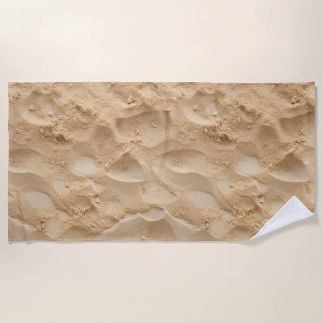 Fußabdrücke in Sandhandtuch - Real Beach Textur Strandtuch (Vorderseite)