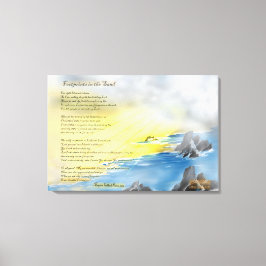 Fußabdrücke in Sandmalerei Leinwanddruck