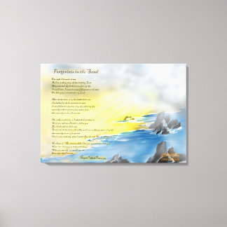 Fußabdrücke in Sandmalerei Leinwanddruck