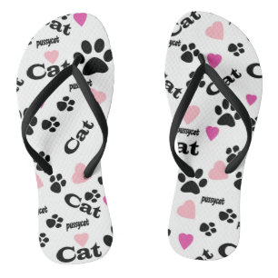 Fußabdrücke von Katzen Flip Flops