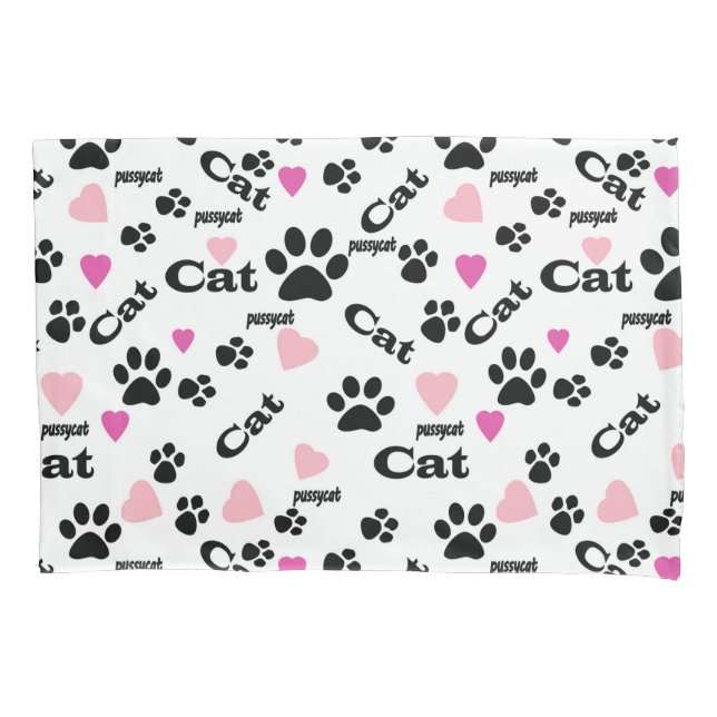 Fußabdrücke von Katzen Kissenbezug (Vorderseite)