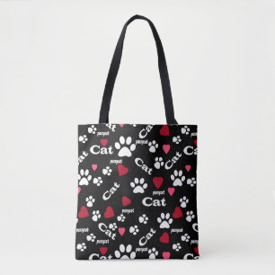 Fußabdrücke von Katzen Tasche