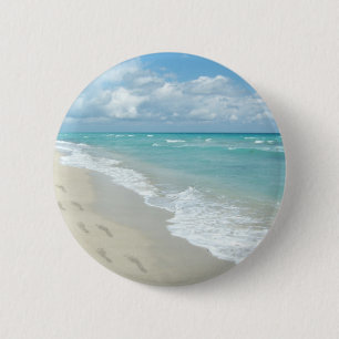 Fußabdrücke von White Sandy Beach, Landschaftlich  Button