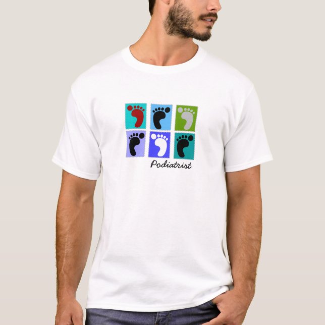 Fußarzt-Geschenke Popart Entwurf der Füße T-Shirt (Vorderseite)