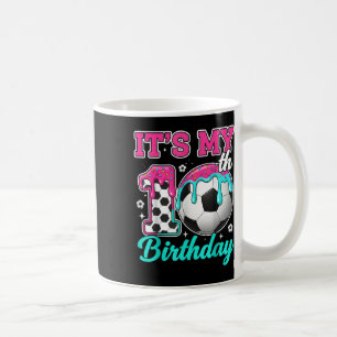 Fußball 10 Jahre alte Eiscreme-Drip-Jugend 10. Geb Kaffeetasse