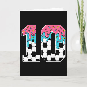 Fußball 10 Jahre alte Eiscreme-Drip-Jugend 10. Geb Karte