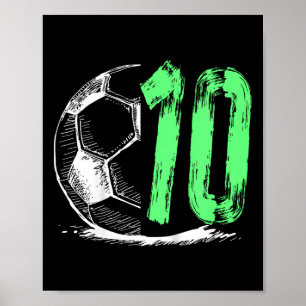 Fußball 10 Jahre Junge Geburtstagsparty Poster