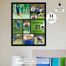 Fußball 11 Foto Collage Personalisiert Poster