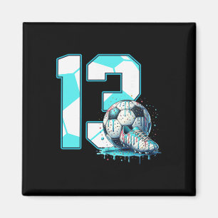 Fußball 13. Geburtstag 13 Jahre alte Eis Drip Bd Magnet