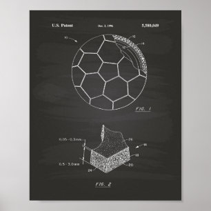 Fußball 1996 Patentzeichnung - Tafel Poster