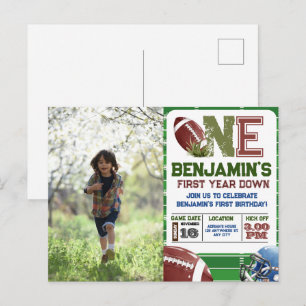 Fußball 1. Down Geburtstagsfoto Postkarte