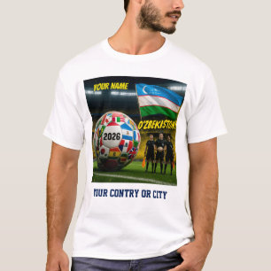 Fußball 2026 Futbol Usbekistan Benutzerdefinierter T-Shirt