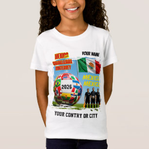 Fußball 2026 Mexico Benutzerdefinierter Kindername T-Shirt
