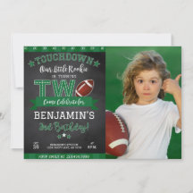 Fußball 2. Geburtstag Foto Einladung Black