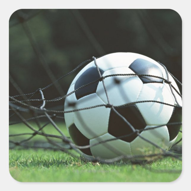 Fußball 3 quadratischer aufkleber (Vorderseite)