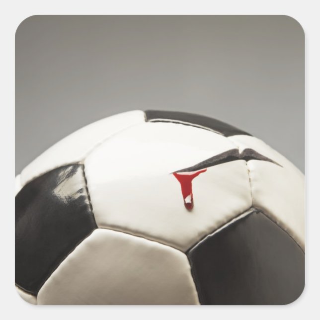 Fußball 3 quadratischer aufkleber (Vorderseite)