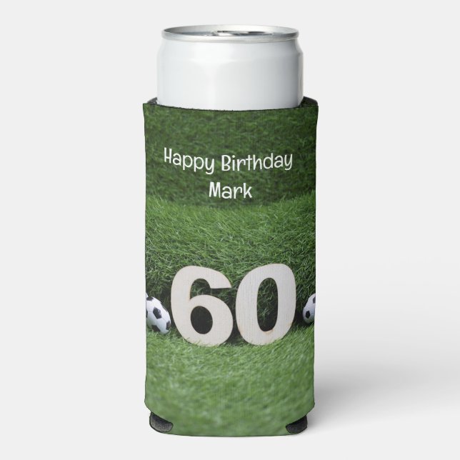 Fußball 60. Geburtstagsparty Selters Dosenkühler (Seltzer Vorderseite)