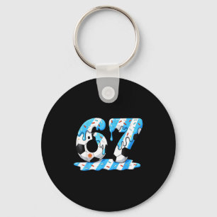 Fußball 67 Argentinien-Flagge Sechs Sieben Lustig Schlüsselanhänger