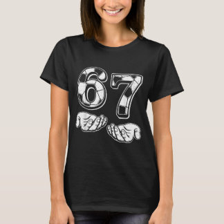 Fußball 67 Sechs Sieben 6 7 Lustiges Gen Alpha Mem T-Shirt